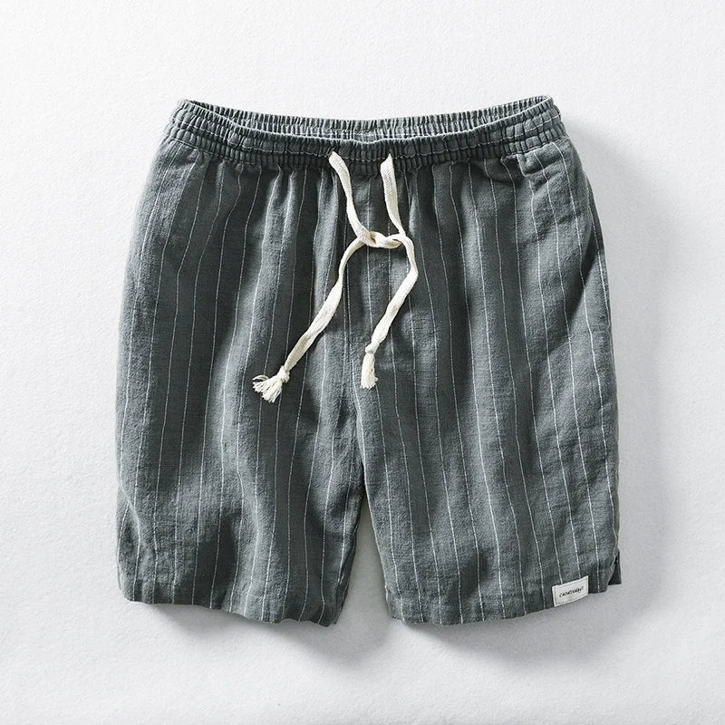 Cotton Linen Pinstripe Shorts