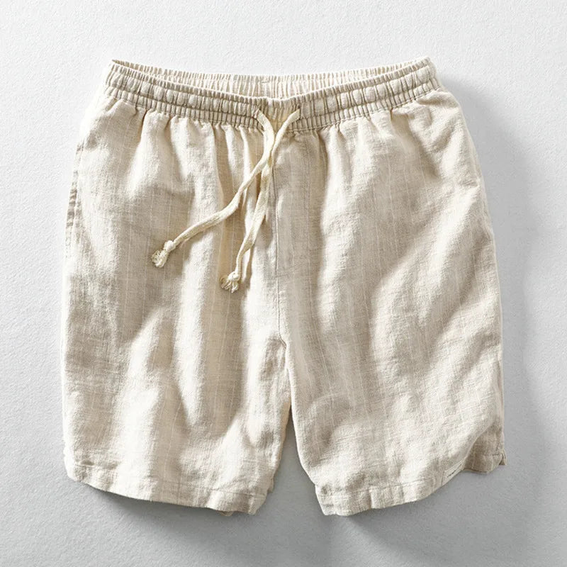 Cotton Linen Pinstripe Shorts