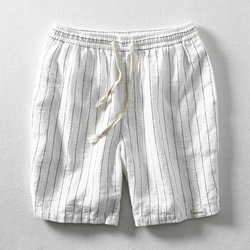 Cotton Linen Pinstripe Shorts